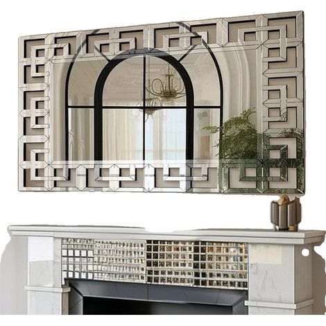 Miroir mural, bords biseautés, design moderne, Gris Clair (1/2)