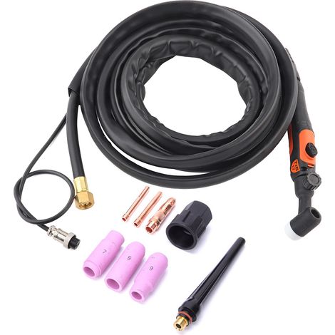 Torche de soudage TIG-17 tête flexible avec interface air M16x1.5, câble de 4 mètres, ensemble accessoires soudure à l'arc (1/5)