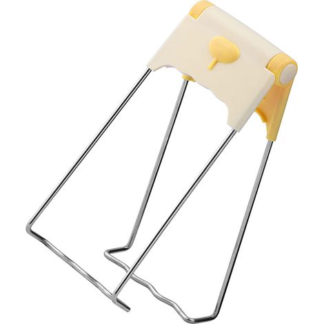 Pince à vaisselle en plastique et métal, professionnelle et ergonomique, jaune, pour la cuisine (hommes et femmes). (1/5)