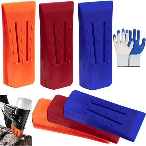 7 Pièces Coin Abattage 6 Pouces,Coins D'Abattage D'Arbres,Coin Dabattage Plastique,Coin d'abattage,Cale Dabattage pour Trononneuse,Coins d'abattage en Plastique,Cales d'abattage,avec Gant (1/4)