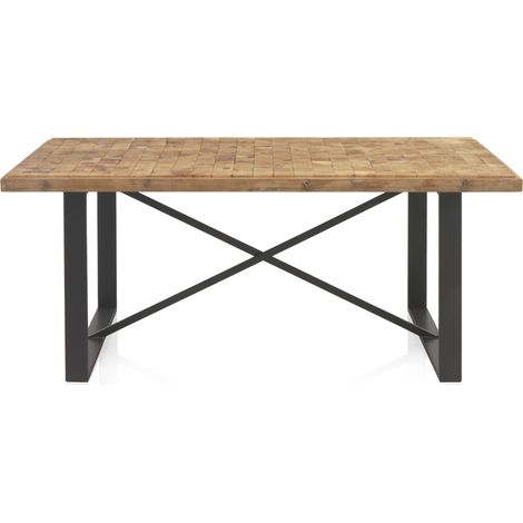 Holztisch mit Blockfront, 184 x 90 cm (1/5)