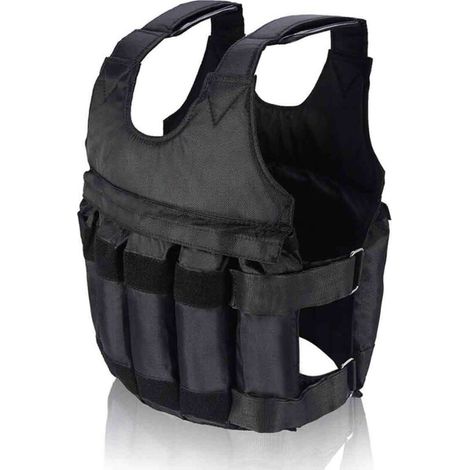 Gilet Lesté Oxford Noir Ajustable 50 kg pour Femme (60x42 cm) - Résistant et Confortable pour Entraînement