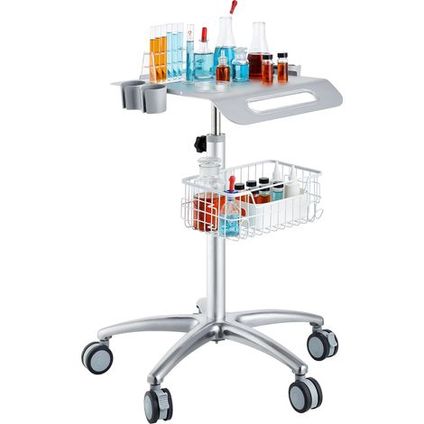 VEVOR Carrello medico, Carrello mobile da 26,77"-42,91" regolabile in altezza, Carrello da laboratorio da tavolo con rotelle per clinica, bellezza e salone