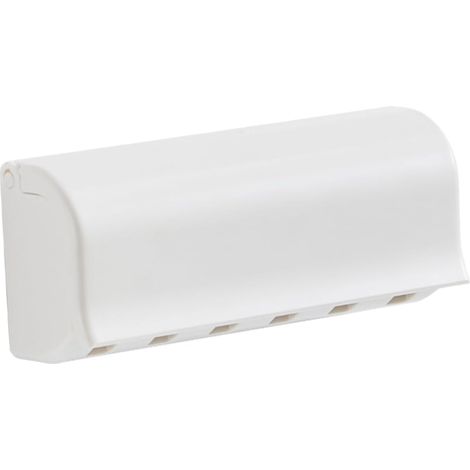 Porte-brosse à dents mural avec couvercle, installation sans perçage, support de salle de bain pour un rangement sec et propre, robuste (1/5)