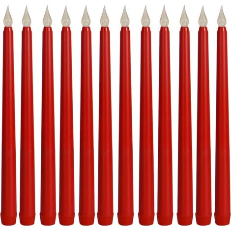 CCYKXA 12 LED-Kegelkerzen, batteriebetrieben, für Weihnachts-, Hochzeits- und Partydekorationen, flammenloses Ambientelicht, farbig (1/5)