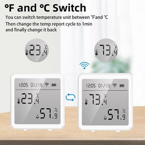 Thermomètre d'ambiance numérique sans fil, hygromètre et moniteur d'humidité d'intérieur (1/4)