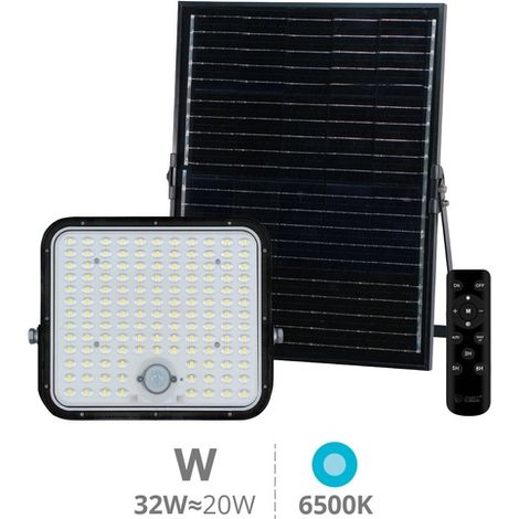 Proyector solar LED Pamol con sensor de movimiento y crepuscular 200W 6500K IP65 Negro