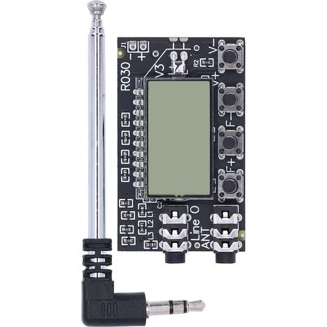 DC 3,0 V–12 V FM-Empfangsplatine mit Digitalanzeige, drahtloses Stereo-Audiomodul, 76,0–108,0 MHz (1/5)