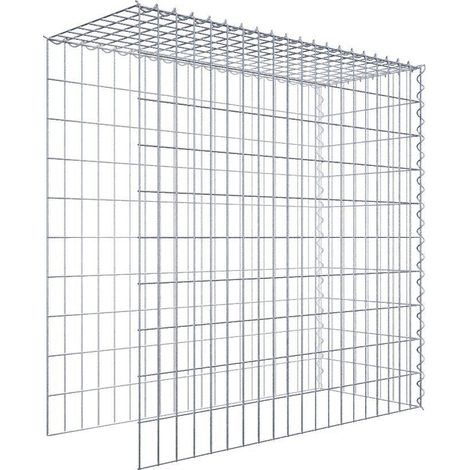 Gabiondeco - Gabion - Element de prolongation en hauteur et en longueur 100 cm x 100 cm x 40 cm (L x H x P). maille 5 x 10 cm. Spirale. Attention il manque deux gri... (1/5)