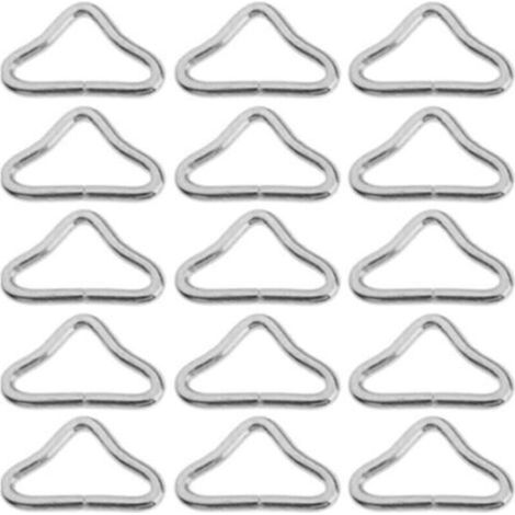 20 Pièces Haute Résistance Boucle Triangle Trampoline Métal Bague Triangulaire Boucle Anneau de Tapis de Trampoline Accessoires de Trampolines Pièces de Rechange pour Trampolines,20pcs (1/5)