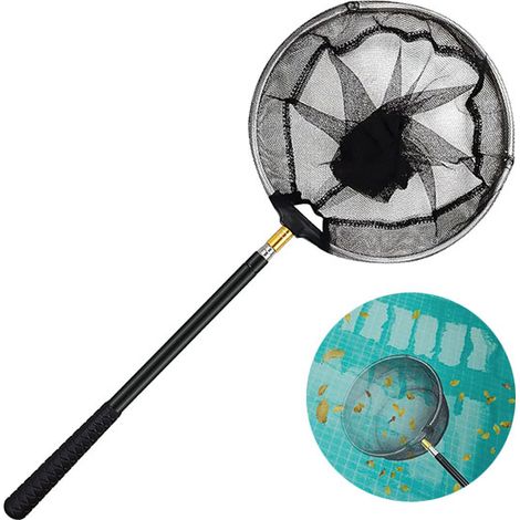Épuisette Durable 1,5m - Skimmer Piscine et Étang - Manche de Surface - Filet Réglable pour Débris Végétaux et Insectes (1PC) (1/5)