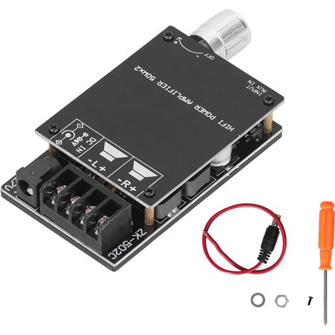 Amplificateur Audio Numérique TPA3116D2 50Wx2 Stéréo Bluetooth 5.0 Carte Puissance HIFI ZK-502C 2.0 Canaux DIY (1/5)