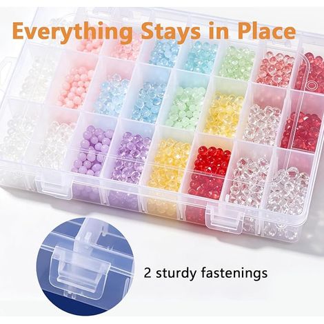 boîte rangement plastique avec 24 compartiments Organisateur pour petites pièces pour vis et autres petites pièces 19.5 x 13.2 x 3.6cm transparent (1/4)