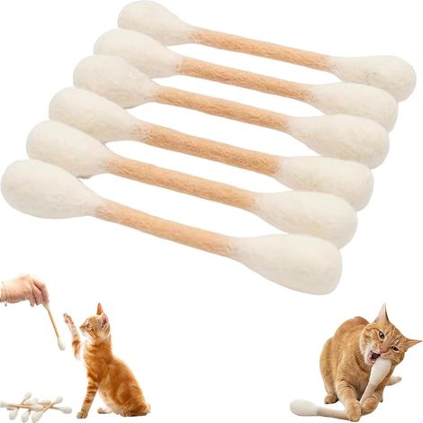 Wattestäbchen-Katzenspielzeug mit Katzenminze, riesige Kauknochen für Kätzchen, robuste Zahnpflegeseile, interaktive Filz-Katzenspielzeuge gegen Langeweile und für die Zahnpflege, 6er-Packung Spielzeu