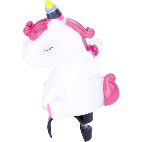 Campanello per bicicletta per bambini, fischietto per monopattini, unicorno bianco e rosa