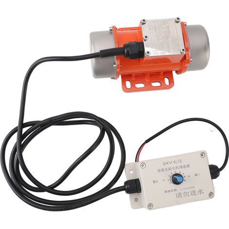 Moteur vibrateur à béton avec variateur de vitesse, CC 24 V, sans balais, alliage d'aluminium IP65, électrique, 60 W. (1/5)