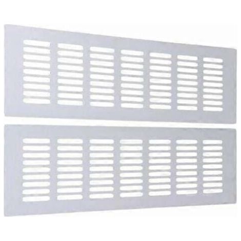 Grille de ventilation rectangulaire pour une ventilation optimale, 80 x 300 mm, lot de 2, blanche (1/5)
