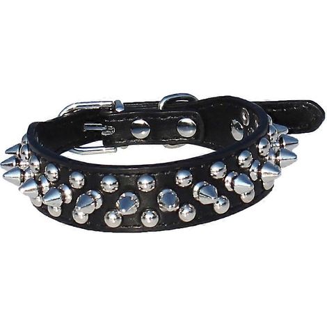 Collar de PU ajustable con púas para perros, 2 unidades, para uso de mascotas. (1/5)