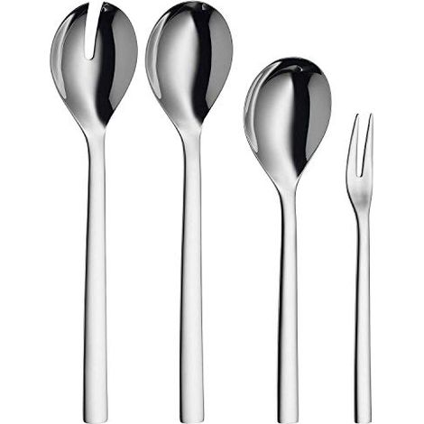 WMF Set di Posate 4 Pezzi Posate da Insalata Cucchiaio forchetta Servire Nuova Cromargan in Acciaio Inox Lucido