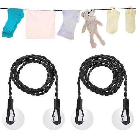 Étendoir à linge rétractable, séchoir portable avec crochets et ventouses pour le camping, l'extérieur et l'intérieur (1/5)