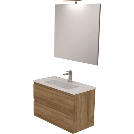 mobile bagno "leonardo" rovere, 80 cm (1/4)