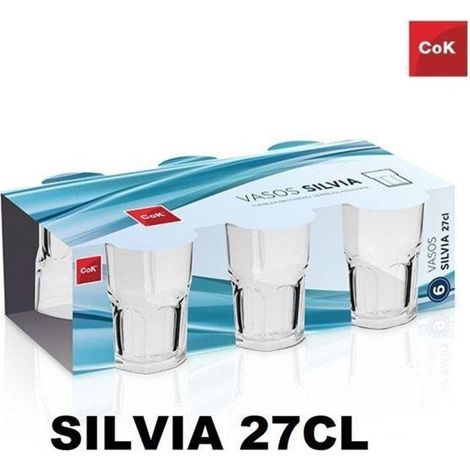 27 cls vaso silvia agua cok similar vaso spania bormioli - caja 6 unidades