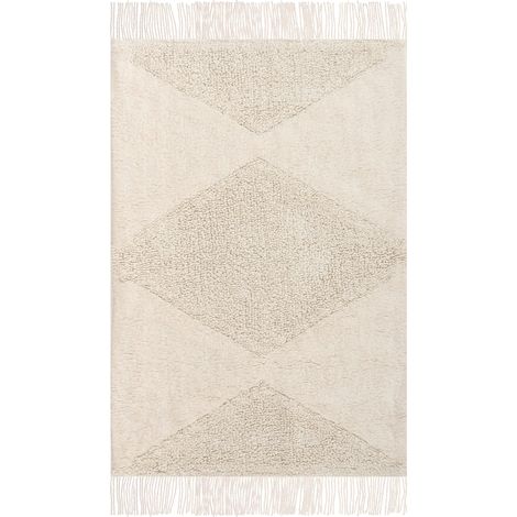 Tappeto per bambini in cotone 60 x 90 cm con motivo geometrico Beige Sareki (1/5)