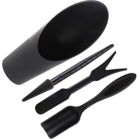 Set aus 4 Gartengeräten: Saatschaufel, Löffel, Eimer und Löffel für Sämlinge, Sukkulenten, Bonsai, Düngung, DIY-Bohrgerät.