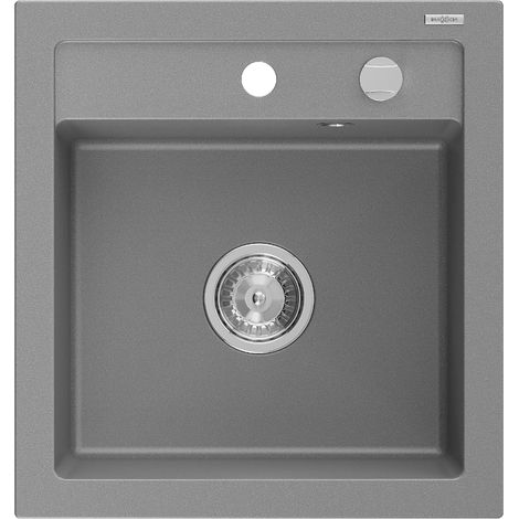 Mexen Vito 1-Becken-Granit-Spüle 520 x 490 mm, Grau - 6503521000-71 (1/5)