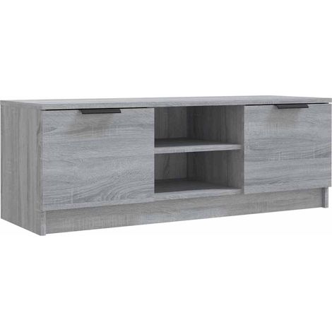 Meuble TV, Étagère TV, Meuble de Salon, Sonoma gris 102x35x36,5 cm Bois d'ingénierie OIB5845E (1/5)