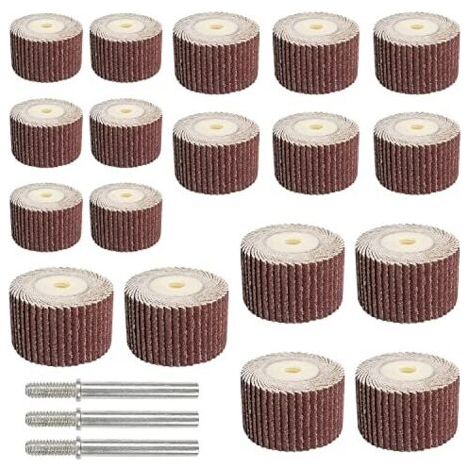 Roues à Lamelles pour Dremel - Kit de 18 fraises haut de gamme avec 3 tailles différentes (80, 120, 180 grain) pour une finition impeccable (1/5)