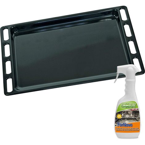 ERICAMBI Teglia, Leccarda Universale per Forno Ariston, Indesit, Merloni Originale   Misure: 447x364mm + Spray Pulizia Forno Axor 500ml   Detergente Sgrassante per Forno, Leccarde e Barbecue