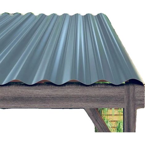 Paneles de techo de acero galvanizado, duraderos y resistentes a la corrosión, color verde militar. (1/2)