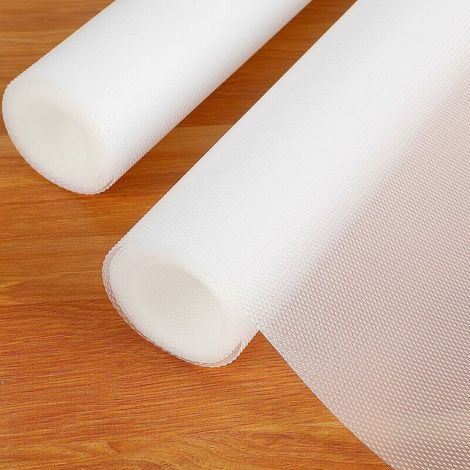grid cool 60cmx150cmx2 Rouleaux Tapis Fond de Tiroir Antiderapant Nonadhésif DIY Tapis de Refrigerateur Placard Etagere Frigo, EVA Plastique Protection pour Meuble Cuisine Camping(Transparent Diamant) (1/5)
