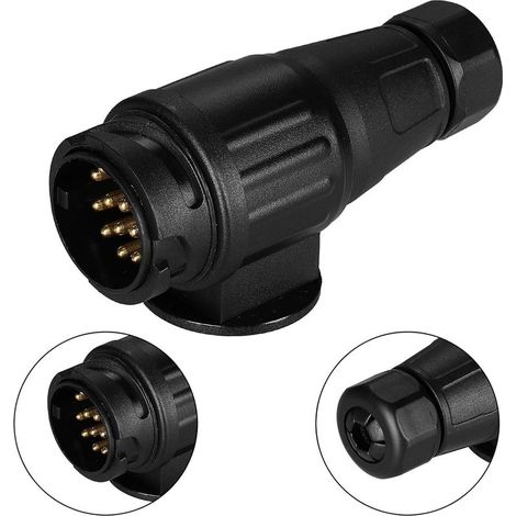 Prise Remorque 13 Broches - Adaptateur Étanche 12 V - Pour Attelage Remorque Caravane Camping-Car - Compatible Norme Européenne - 1 Pièce (1/5)