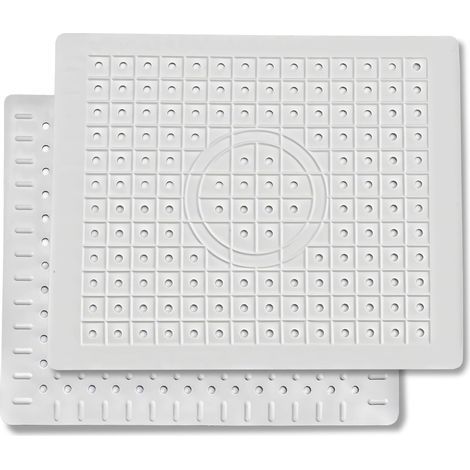 Lot de 2 tapis d'évier blancs 31 x 26 cm avec drainage rapide (1/5)