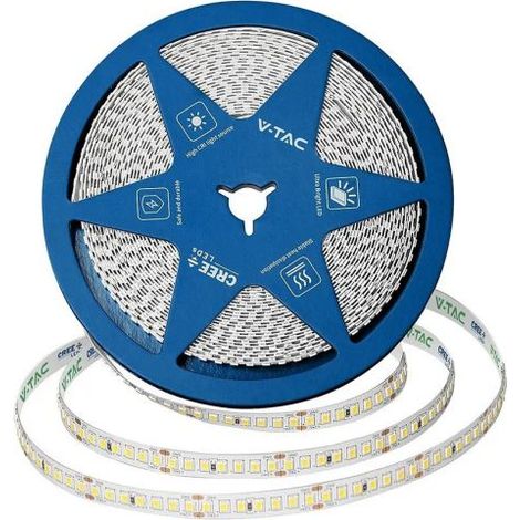 V-TAC PRO Strip LED Chip CREE SMD2835 12W/m 10m 1440LM/m 24V 8mm - 2125966 2125976 2125986 6500K (Luce Fredda)