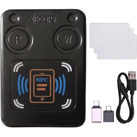 NFC-RFID-Smartcard-Lesegerät/Kopierer + 3 ID-Chips (IC) 13,56 MHz, 125 kHz, 250 kHz, 375 kHz, RFID-Token-Duplikator (1/5)
