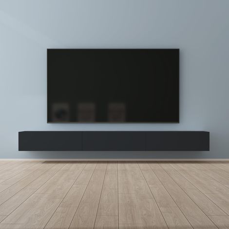 Mai & Mai Fernsehtisch Fernsehschrank TV Schrank Verdeckter Griff mit Soft-Close Lowboard Hängeschrank für Wohnzimmer in Matt Anthrazit BTH: 300x40,2x30 cm Fernsehschrank02
