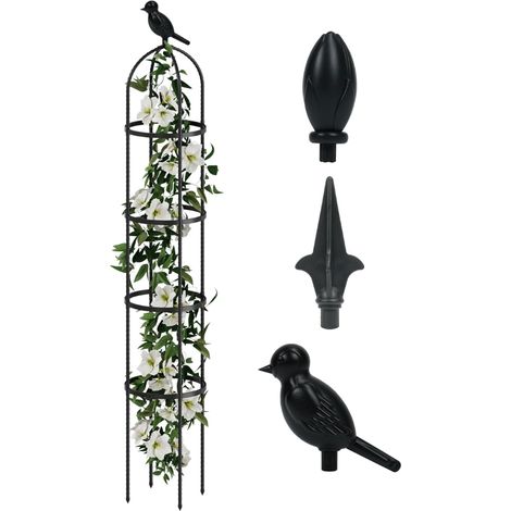 Garden Obelisk Stake 175cm for Climbing Plants, Round Metal Support for Clematis Roses, Jasmine Roses, Stake Indoor Outdoor (1/5)