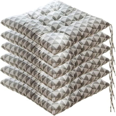 Lot de 6 galettes de Chaise, 40x40 Coussins de Siège Décoration, Coussin de Chaise Coussins de Jardin, Style E (1/4)