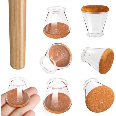 20 pièces Protection Pied de Chaise. Protège Pied de Chaise Ronds. protecteurs pour Sol en Silicone Transparent(diamètre : 13-22.9 mm). pour protéger Le Sol et réduire Les Rayures (1/5)