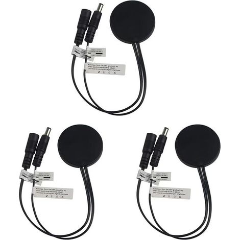3X Interrupteur Tactile à Capteur LED en Panneau de Bois Interrupteur Caché Interrupteur Tactile pour Bande LED Noir (1/4)