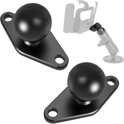 Sollbry Support Telephone Moto Accessoire Velo Mount Moto Adaptateur de Base à Tête Sphérique de 1 Pouce 2 Pcs Base de Montage Diamantée en Aluminium pour Appareil Photo et Caméscope (1/5)