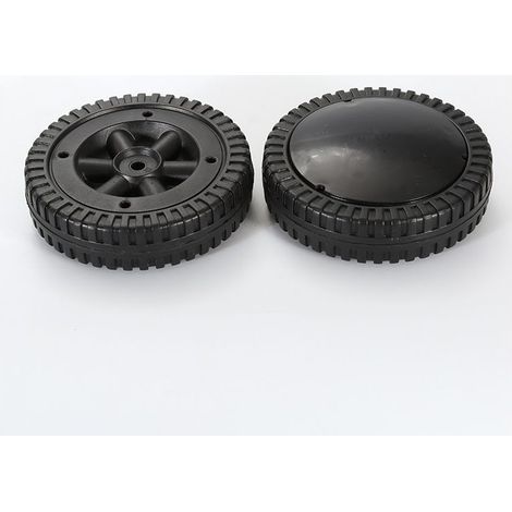 Lot de 2 roues de rechange pour barbecue de 15,2 cm, en plastique, pièces de rechange pour roues de barbecue, pièces de rechange (noir) (1/4)