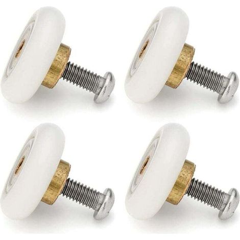 Lot de 4 roulettes de rechange pour portes de douche coulissantes, diamètre 19 mm,de