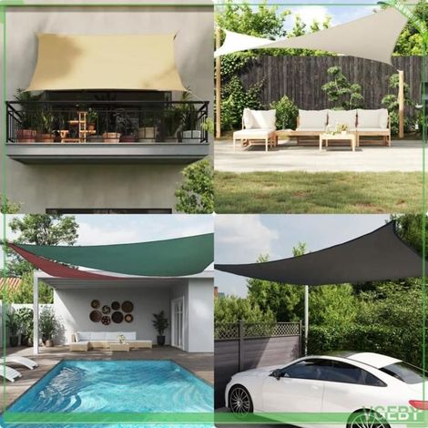 Voile de parasol - 135656 - Tissu Oxford enduit PU - Rectangulaire 4x5 m - Protection UV et étanche (1/5)