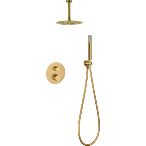 Set doccia termostatico incasso Palau finitura oro spazzolato [ IMEX® ]