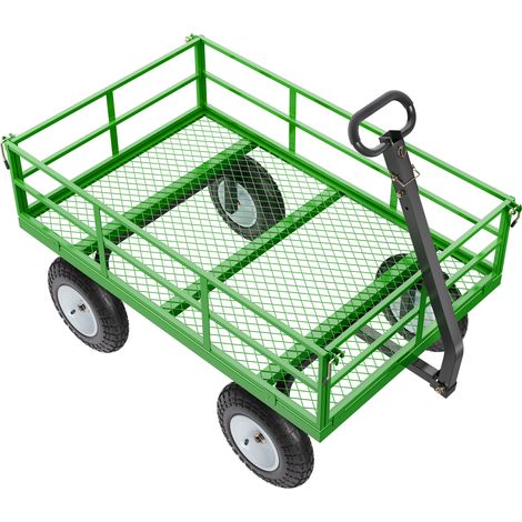 Mophorn Carrello da giardino in acciaio da 1200 libbre, carro per impieghi gravosi con pneumatici da 13" per tutti i terreni, rimorchio multiuso in metallo 2 in 1