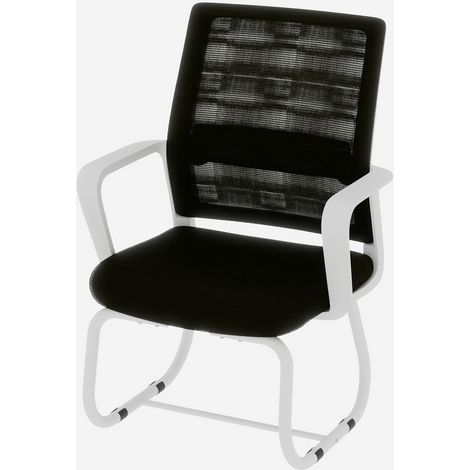 Silla de oficina moderna minimalista con estructura metálica y respaldo de malla (1/5)